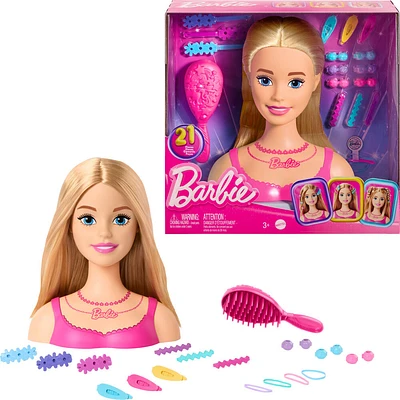 Barbie Doll Styling Head, Blond Hair with 20 Colorful Accessories