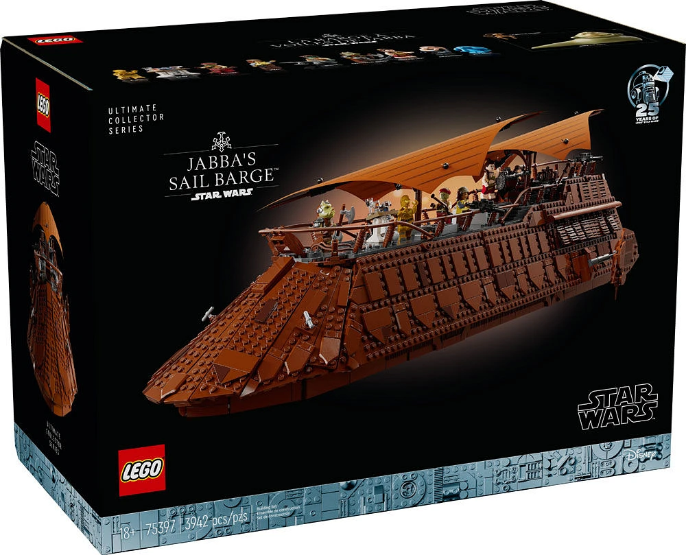 LEGO Star Wars La barge à voiles de Jabba Ensemble à exposer de la série de collection suprême pour les adultes 75397