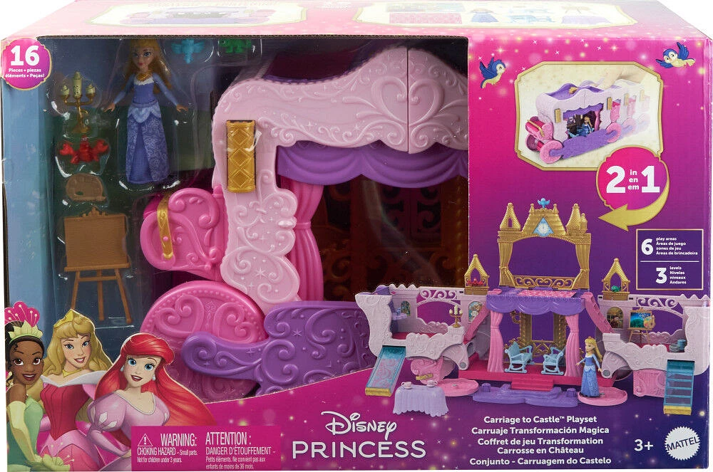 Princesses Disney-Calèche et Château-Coffret avec poupée Aurore