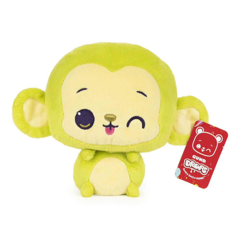 GUND Drops, Joey Bananas, Animal en peluche tout doux et expressif premium, vert, 15,2 cm