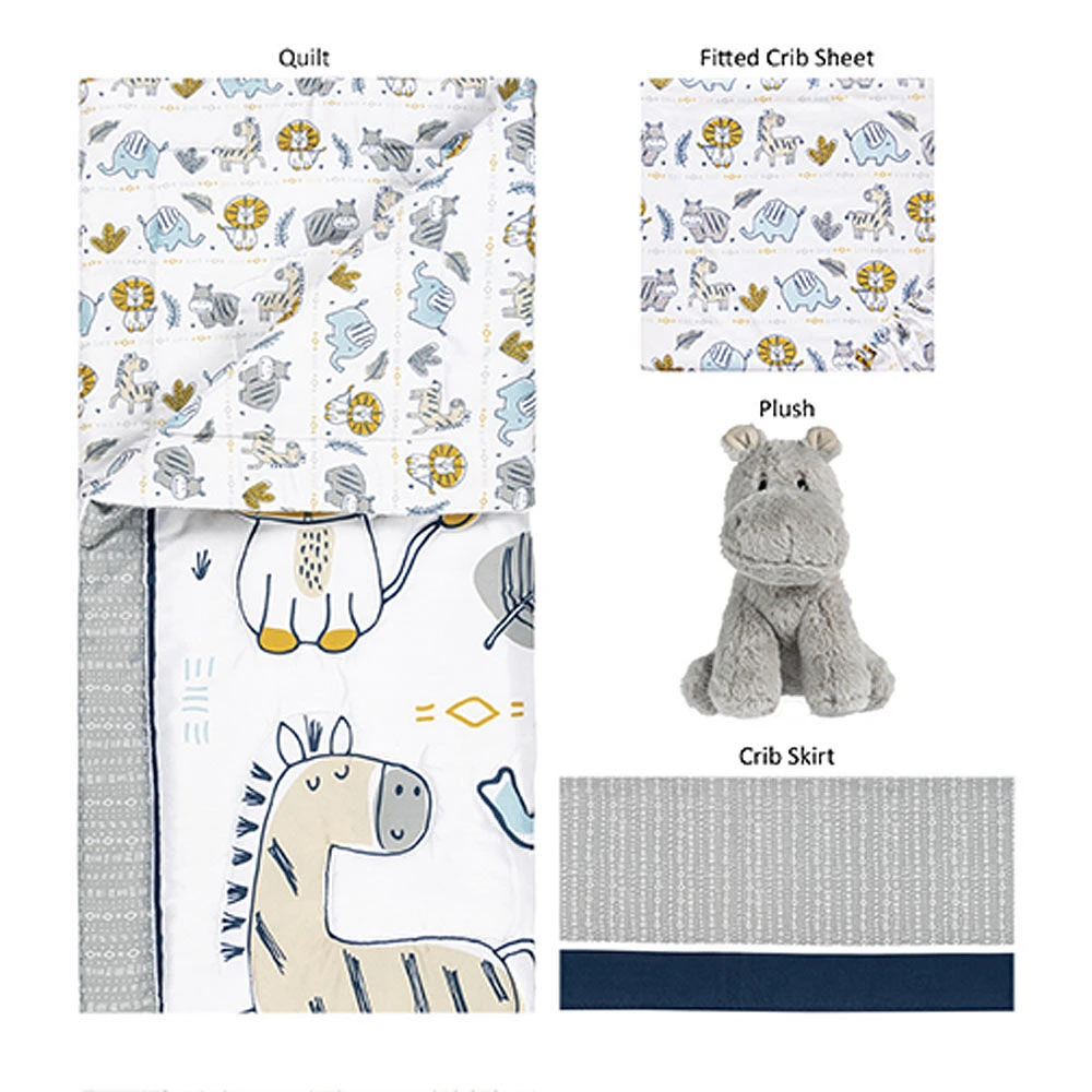 Sammy & Lou 4 Piece Crib Bedding Set - Zambia