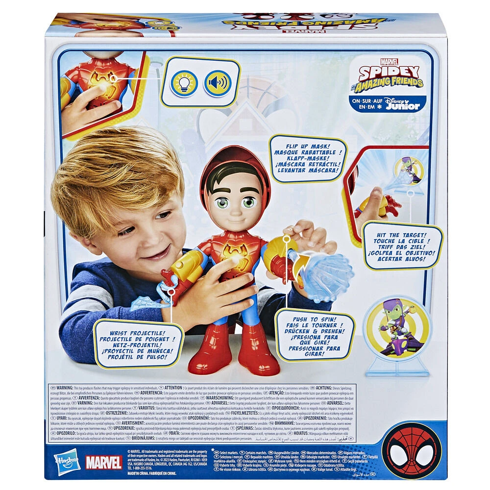 Marvel Spidey and His Amazing Friends Electronic Suit Up Spidey, 10-Inch Action Figure, Preschool Toys for Kids Ages 3 and Up