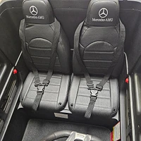 KIDSVIP Voiture 2 places à enfourcher Mercedes G Series 24V 4x4 pour enfants sous licence officielle avec roues en caoutchouc, musique, RC - Noir mat