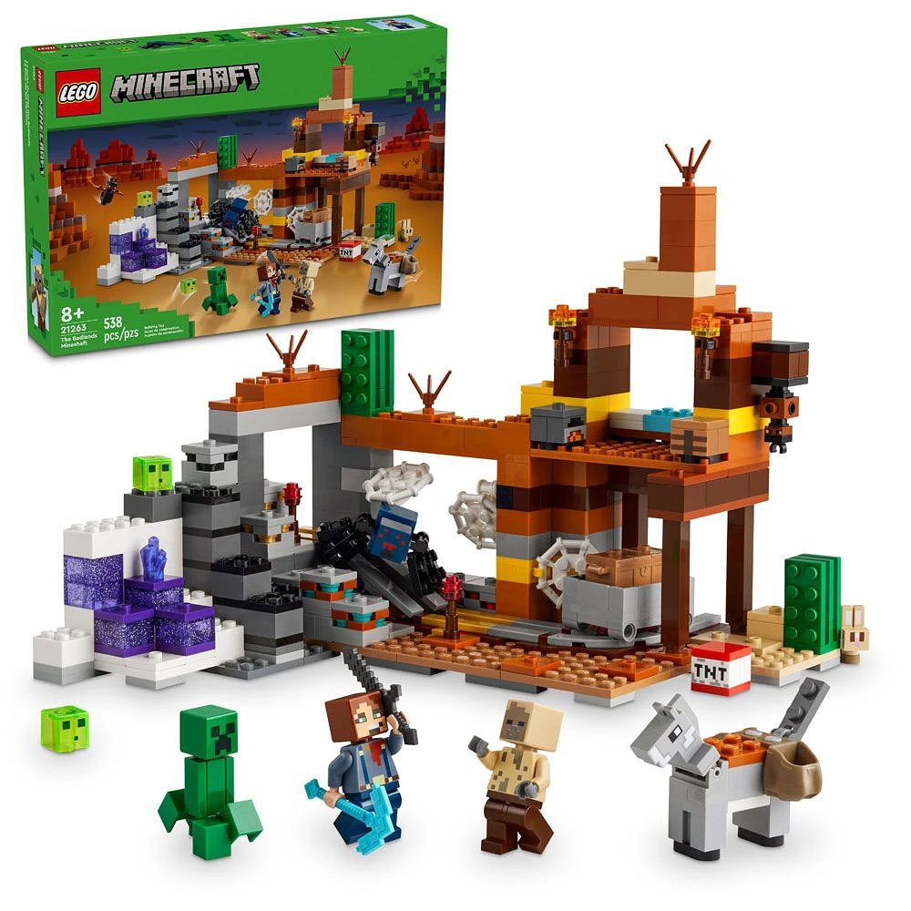 Jouet LEGO Minecraft Le puits de mine des Badlands 21263