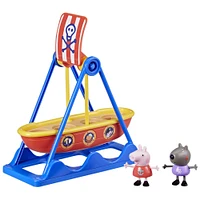 Peppa Pig Manège Bateau Pirate de Peppa, coffret avec 2 figurines, jouet pour enfants