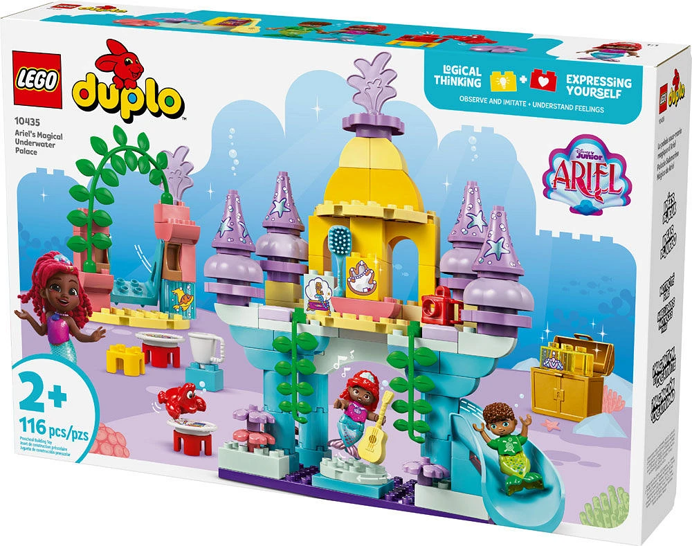 LEGO DUPLO Disney Ariel's Magical Underwater Palace Building Set, The Little Mermaid Toy for Toddlers, 10435