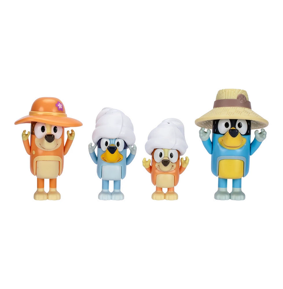 Bluey Holiday Figure 4-Pack Family Trip