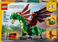 LEGO Creator 3 in 1 Medieval Dragon Toy - Building Toy with 3 Build Options, Dragon, Sea Serpent, or Phoenix - 31161