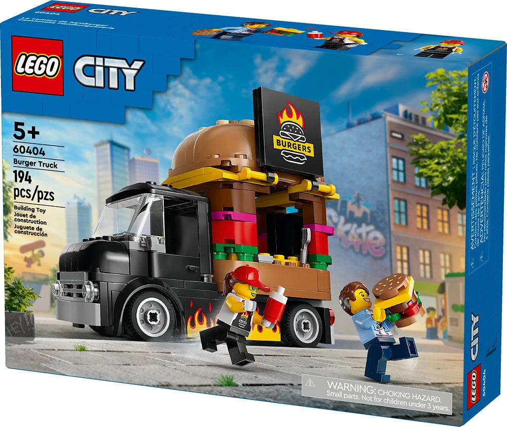 LEGO City Burger Truck Toy Building Set, Pretend Play Toy 60404