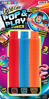 Light Up Pop N Play Tube 3 Pk - English Edition - 1 per order, colour may vary (Each sold separately, selected at Random)