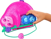 Polly Pocket Dolls and Playset, Travel Toys, Sloth Family 2-in-1 Purse Compact