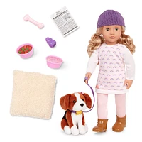 Our Generation - Doll w/Pet Dog, Ember & Elsie