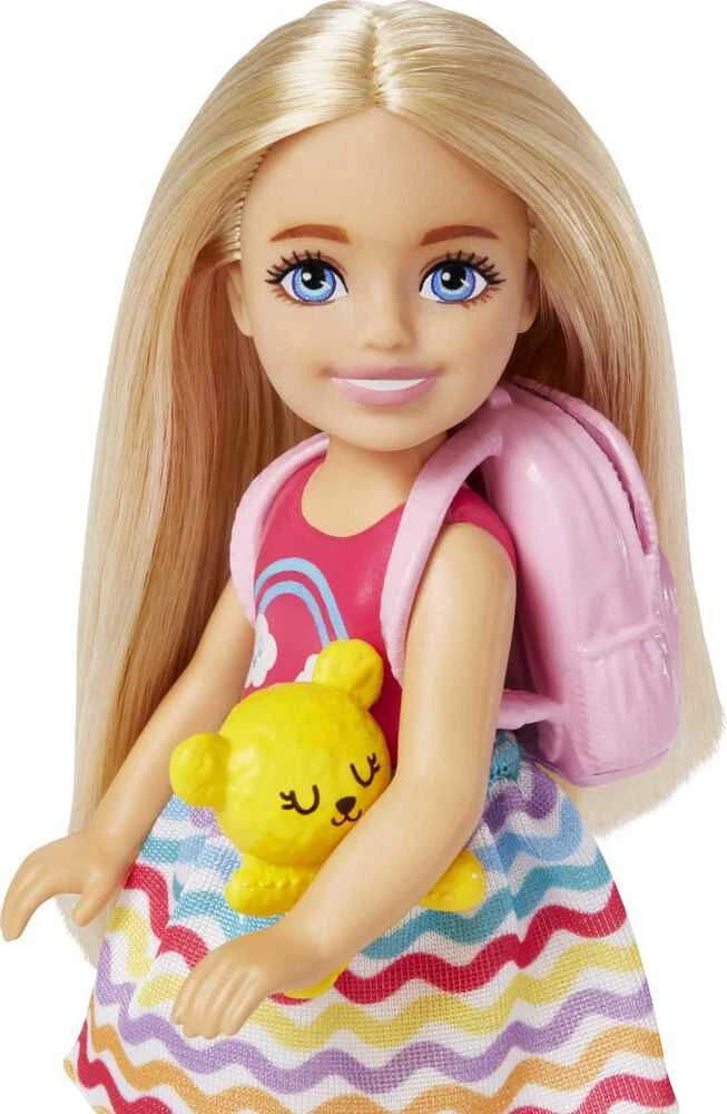 Barbie Chelsea Doll and Accessories, Small Doll Travel Set with Puppy and 6 Pieces