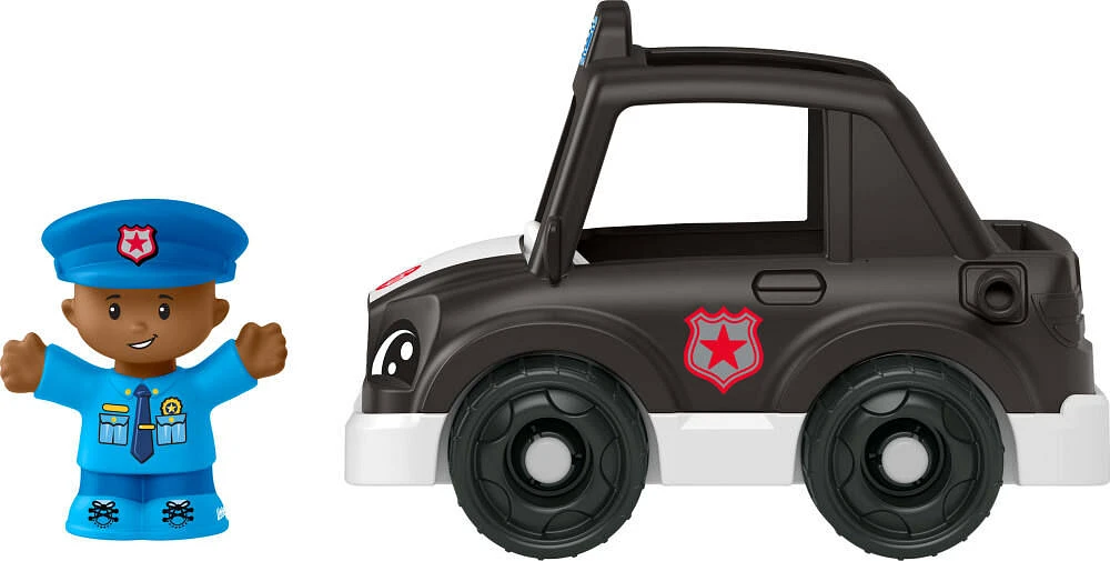 Fisher-Price Little People Police Car, Push-Along Toy Vehicle & Figure for Toddlers & Kids