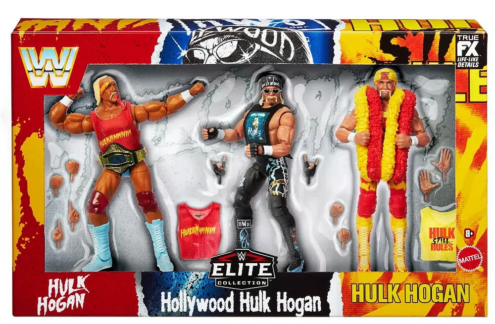 WWE - Elite - Hulkamania - Coffret de 3 figurines - Hulk Hogan 40e ann.
