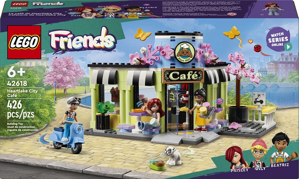 LEGO Friends Heartlake City Café Toy for Kids, Bakery Building Set for Social Development 42618