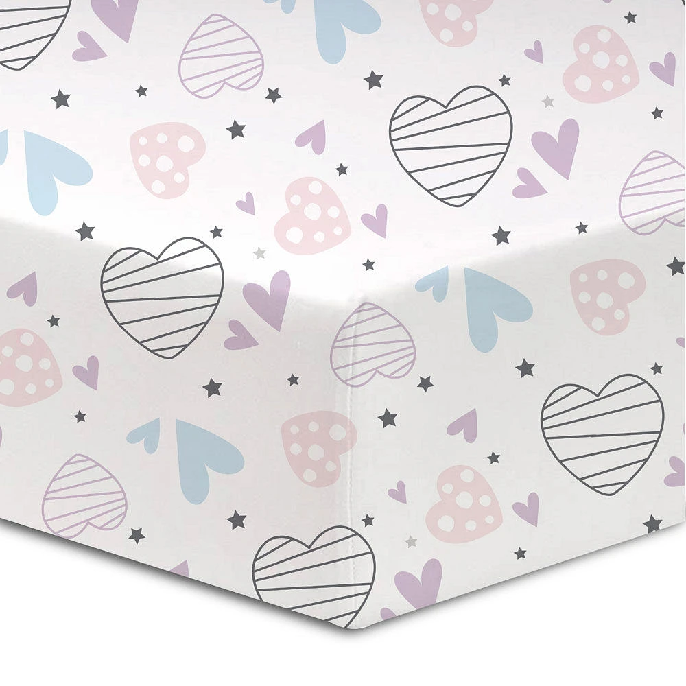 Koala Baby - Flannel 1 Pack Scattered Hearts Crib Sheet