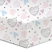 Koala Baby - Flannel 1 Pack Scattered Hearts Crib Sheet
