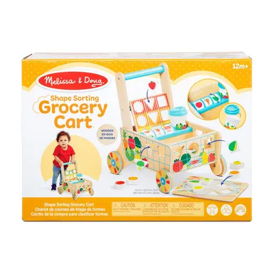 Melissa & Doug - Wooden Shape Sorting Grocery Cart