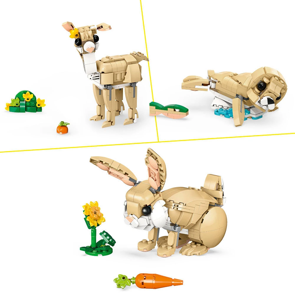 LEGO Creator 3en1 Le lapin mignon, Ensemble de jeu, Se transforme en lama ou en phoque 31162