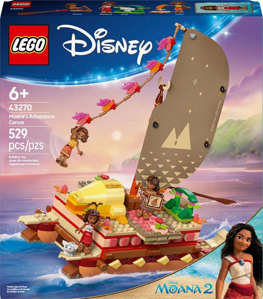 LEGO Disney Le canot d'aventure de Moana, Ensemble de construction de modèle fantastique 43270