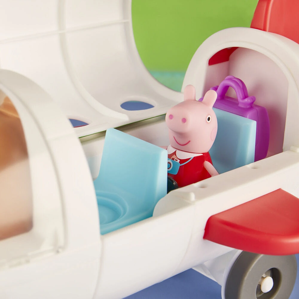 Peppa Pig Peppa's Adventures, En avion Peppa, jouet préscolaire avec roues qui roulent vraiment, 1 figurine et 1 accessoire