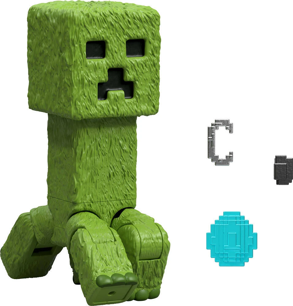 Minecraft Creeper Action Figure & Accessories, 4-inch Toy Set Inspired by A Minecraft Movie
