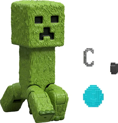 Minecraft Creeper Action Figure & Accessories, 4-inch Toy Set Inspired by A Minecraft Movie