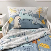 Parure de lit pour tout-petit de 3 pièces, Dinosaure gris