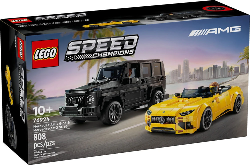 LEGO Speed Champions Mercedes-AMG G 63 & Mercedes-AMG SL 63 Car Toys, 2 Buildable Models for Vehicle Fans 76924