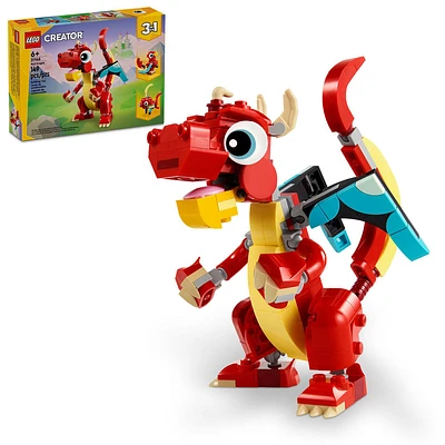 Ensemble de jouet d'animal LEGO Creator Le dragon rouge 3en1 31145