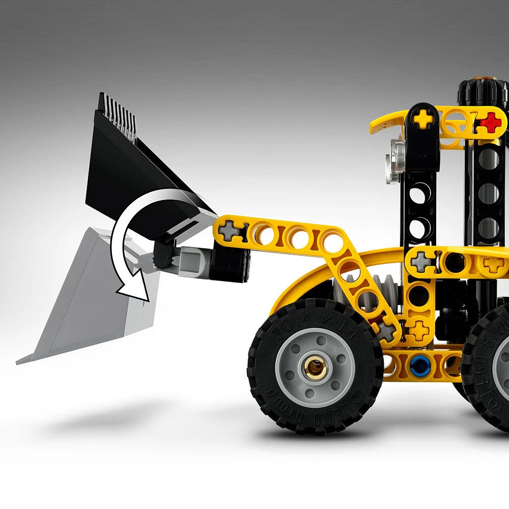 LEGO Technic Backhoe Loader Construction Toy - with Usable Back Digger, Scoop, & Outriggers - 42197