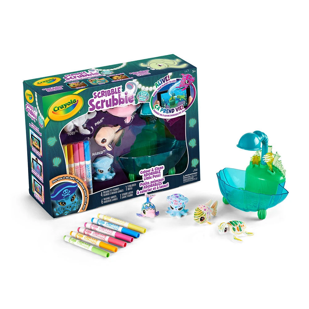 Crayola Scribble Scrubbie Ocean Pets Glow Lagoon Tub Set