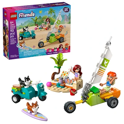 LEGO Friends Surfing Dogs and Scooter Adventure - Building Toy Pretend Play Set - with 2 Minidolls - 42641