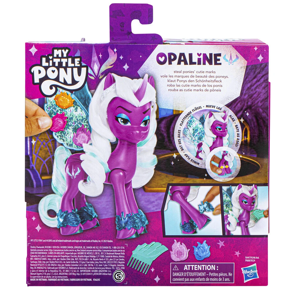 My Little Pony Opaline Arcana Ailes magiques, alicorne My Little Pony de 12,5 cm avec accessoires