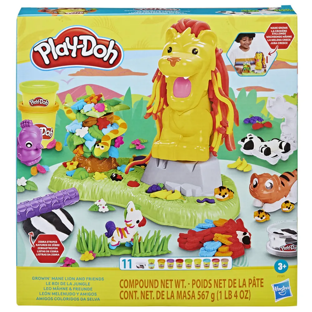 Hasbro Play-Doh Growin' Mane Lion and Friends Playset, Animal