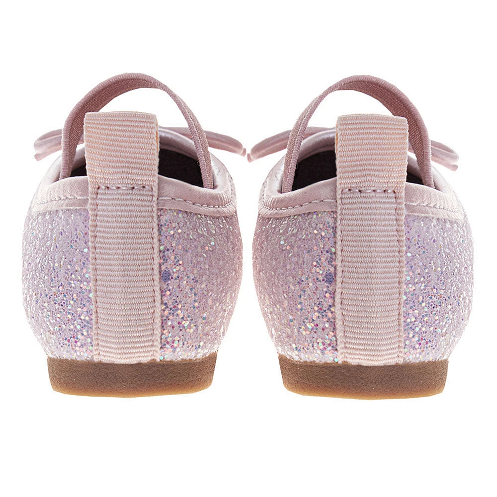 Ballerines plates à paillettes roses pour petites filles