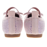 Ballerines plates à paillettes roses pour petites filles
