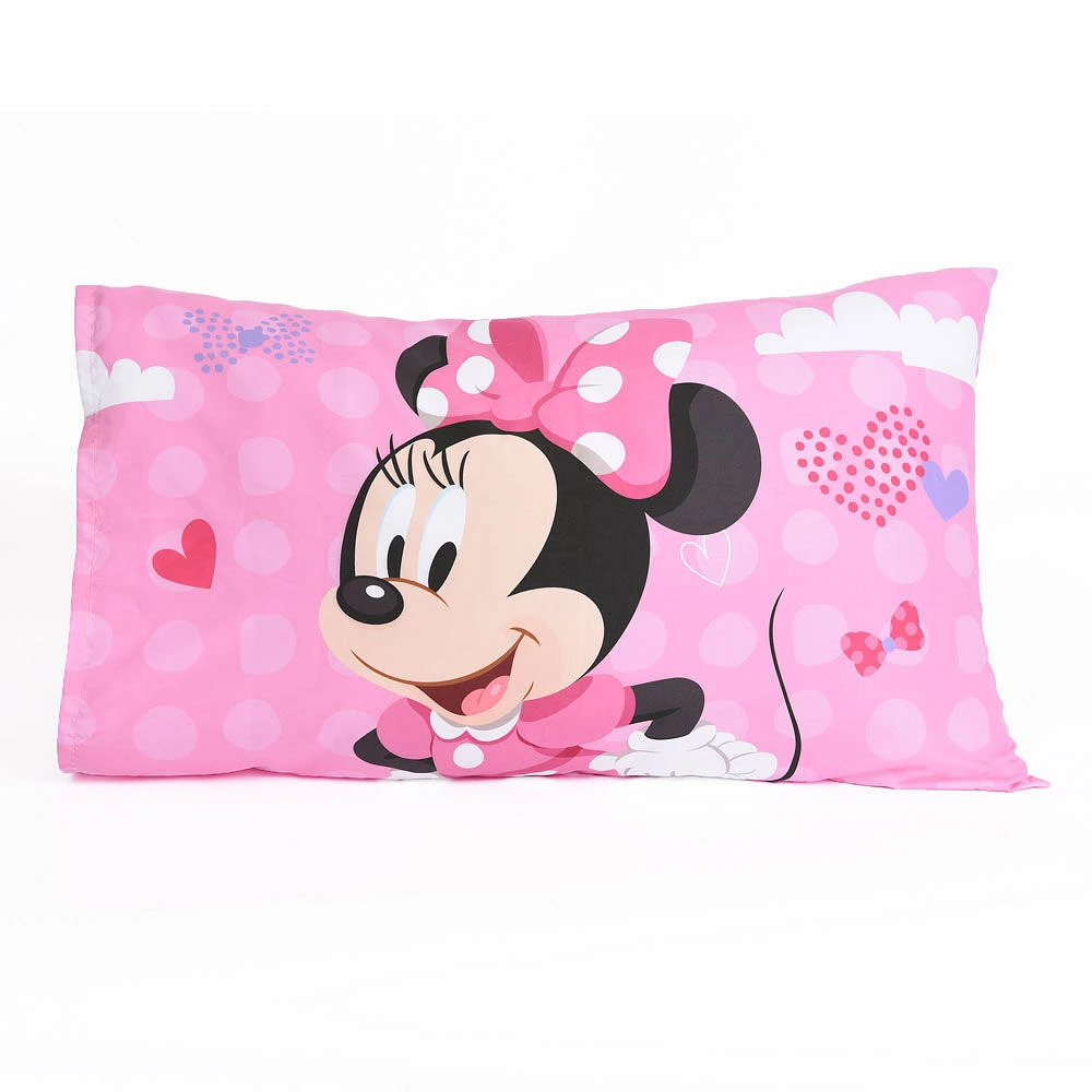 Ensemble de 3 pièces de literie Minnie Mouse de Disney pour lit de tout-petit avec couette réversible, drap-housse et taie d'oreiller par Nemcor