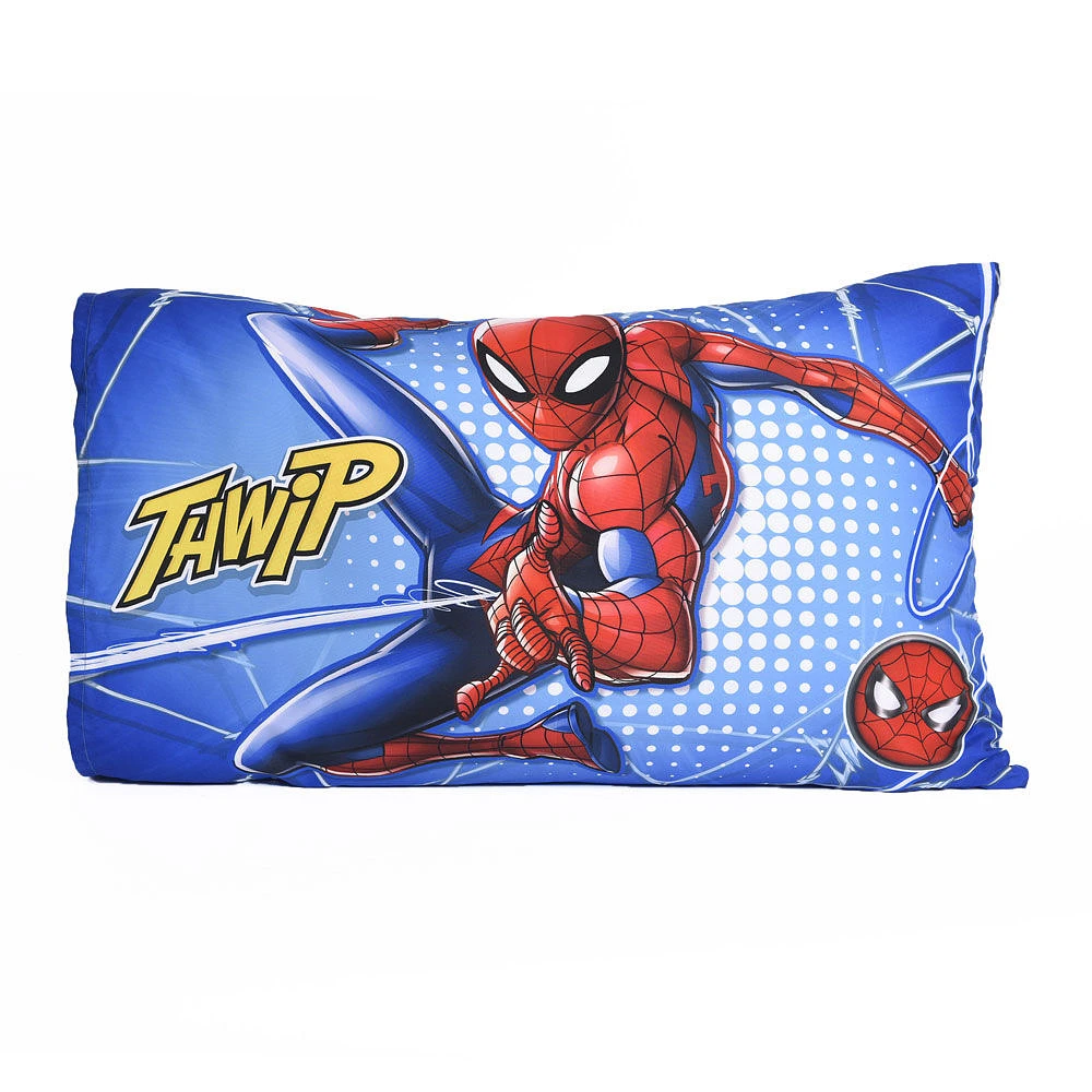 Ensemble de 3 pièces de literie Spiderman de Marvel pour lit de tout-petit avec couette réversible, drap-housse et taie d'oreiller par Nemcor