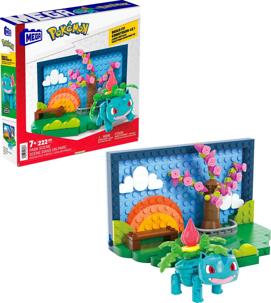 MEGA Pokémon Coffret de construction pour enfants avec 1figurine Scène du parc (220pièces)