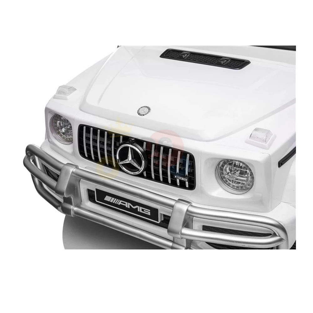 KidsVip 24V Enfants et Tout-Petits Mercedes G Series 4x4 Voiture Eléctrique avec Commande à Distance - Blanc - Édition anglaise