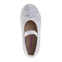 Ballerines blanches pailletées pour petites filles