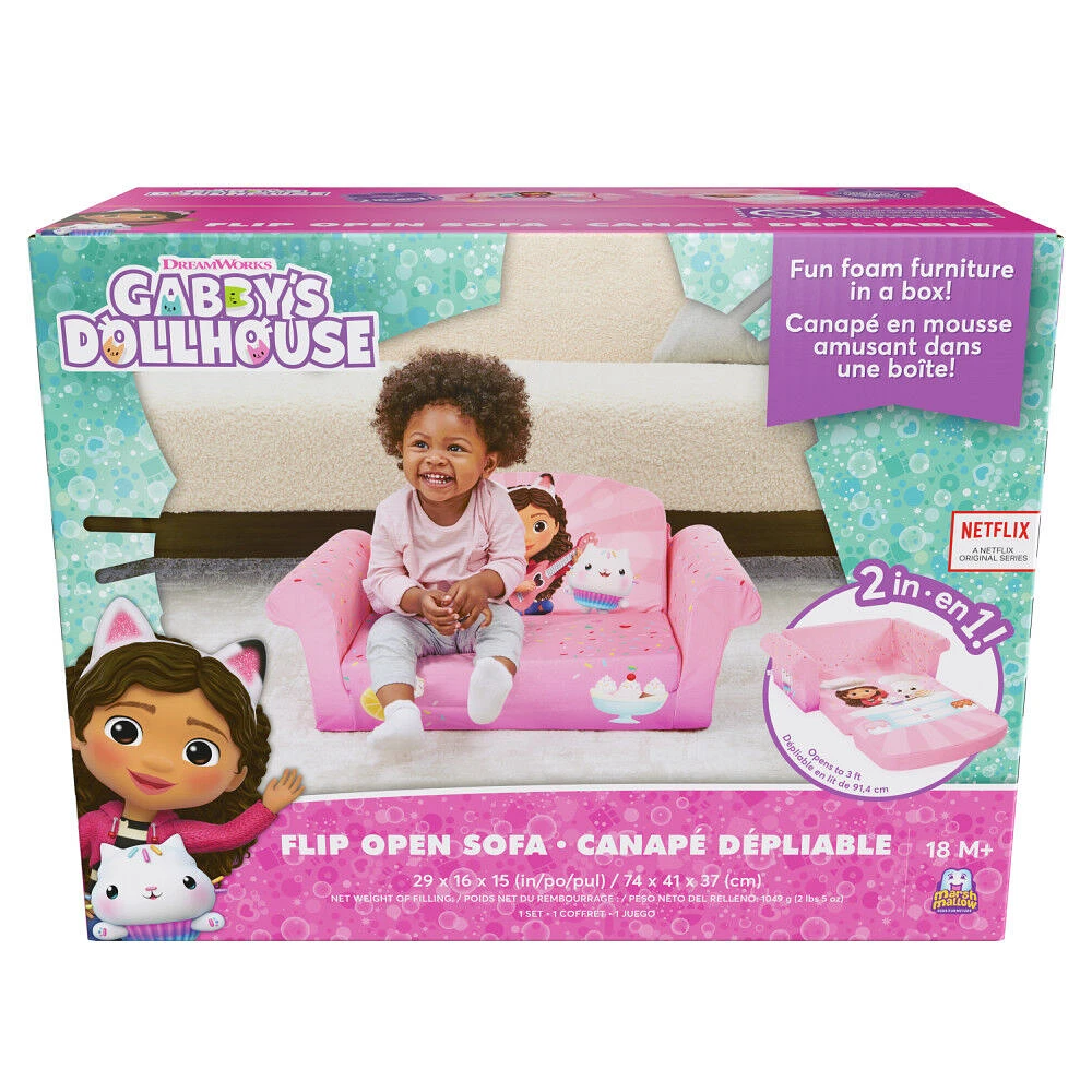 Marshmallow Furniture, Children's 2-in-1 Flip Open Foam Compressed Sofa