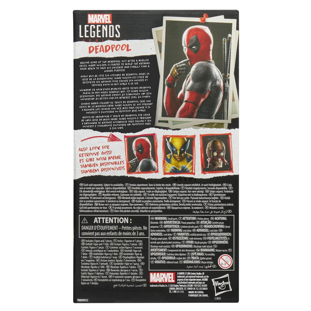 Marvel Legends Series Deadpool, Deadpool & Wolverine Adult Collectible 6 Inch Action Figure