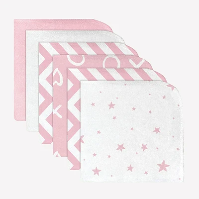 Kushies - Wash Cloths - 6 Pack Single Ply - Pink