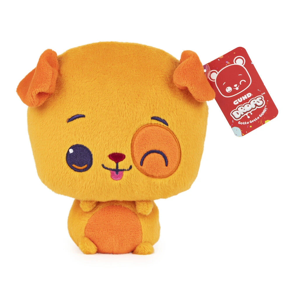 GUND Drops, Paulie Pup, Animal en peluche tout doux et expressif premium, orange, 15,2 cm