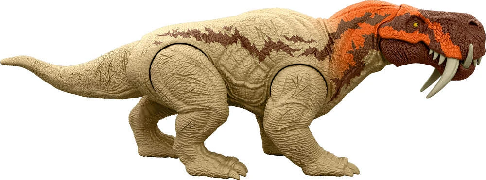 Jurassic World Rebirth Strike Attack Inostrancevia Dinosaur Toy with Single Strike Action, Authentic Posable Design