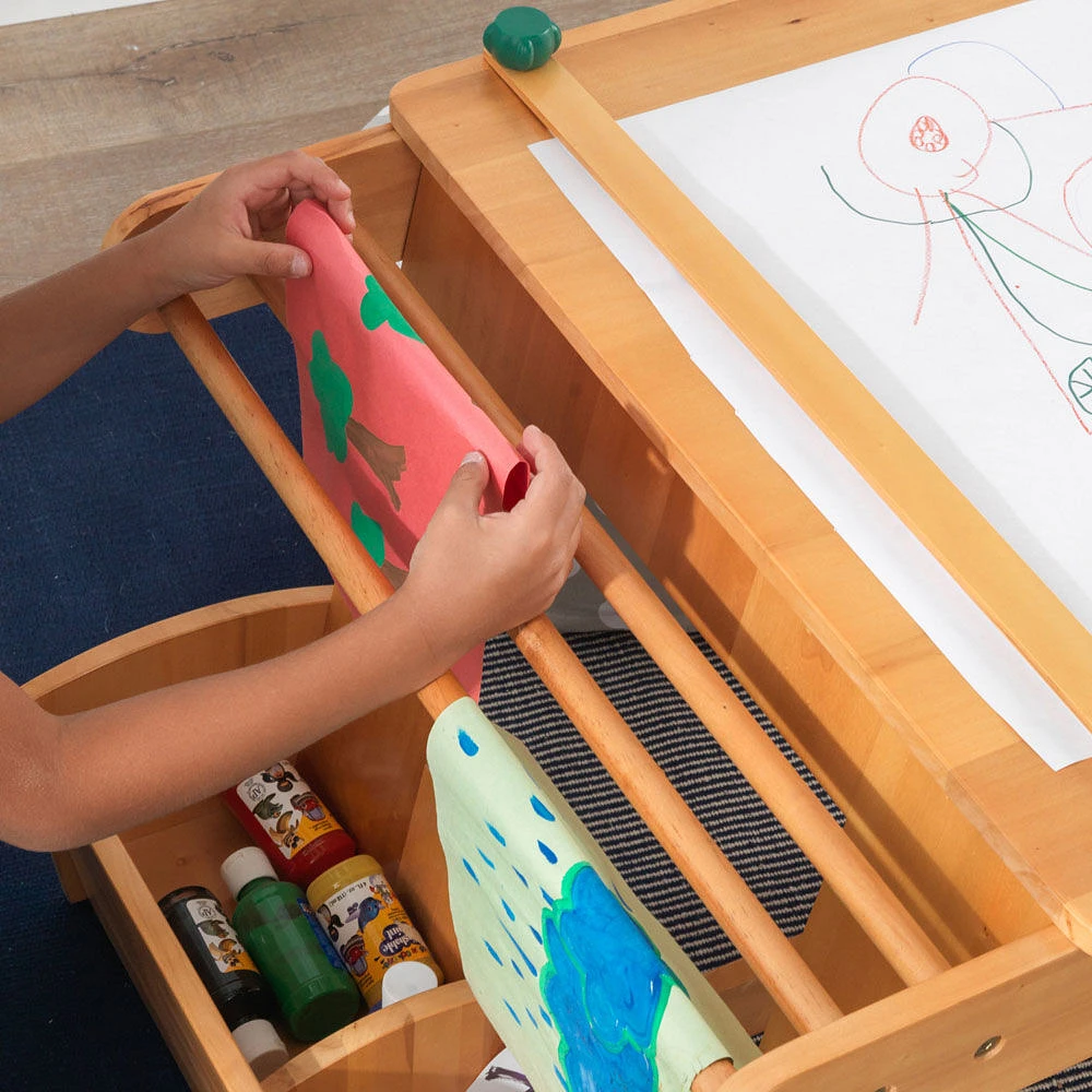 Art Table with Drying Rack and Storage