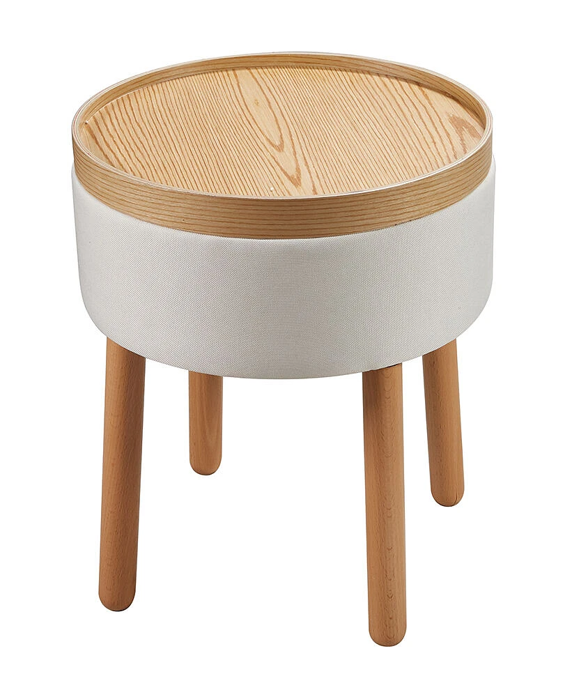 Kvell Storage Stilt Side Table/Cream